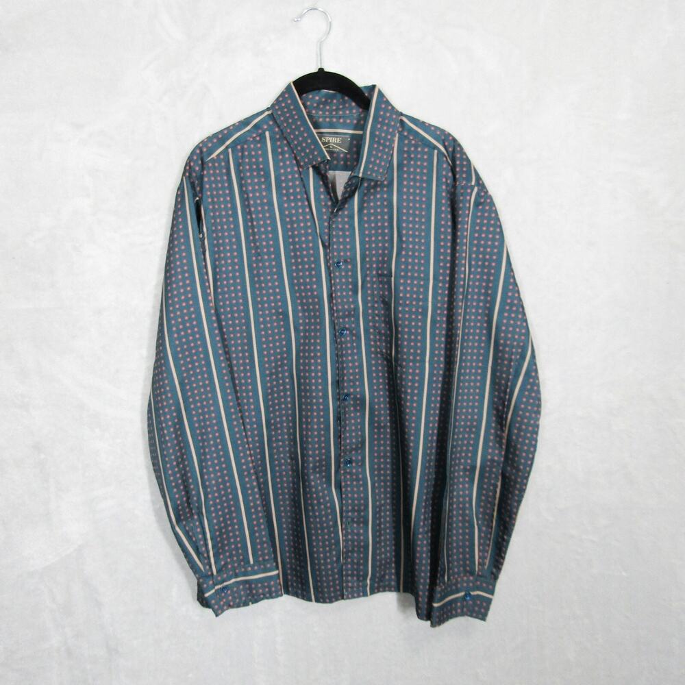 Spire California Shirt Mens Large Vintage Retro Disco Button Up 70S Colorful